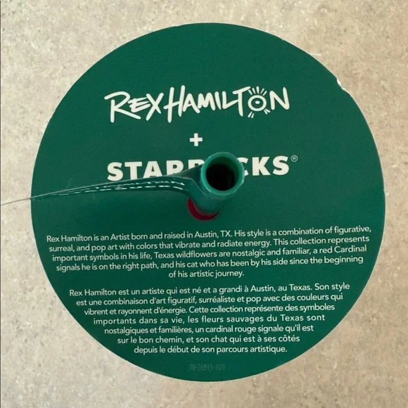 Starbucks Gold Tumbler with Floral Accents Rex Hamilton - Picture 3 of 5